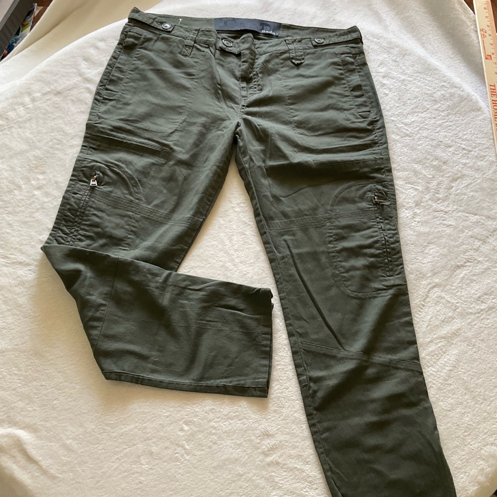 Joe's Jeans cropped utility olive Green pants zip ankle size 31 new